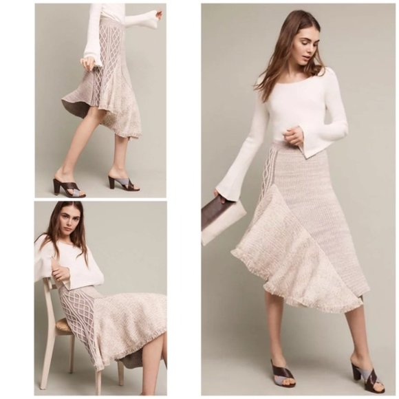 Anthropologie Dresses & Skirts - Sleeping on Snow Elene Asymmetrical Sweater Skirt